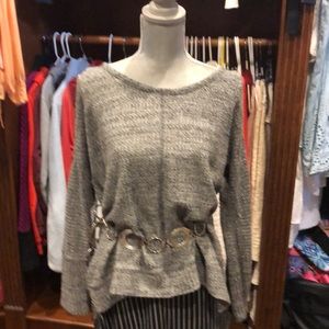 Cold shoulder knit shirt